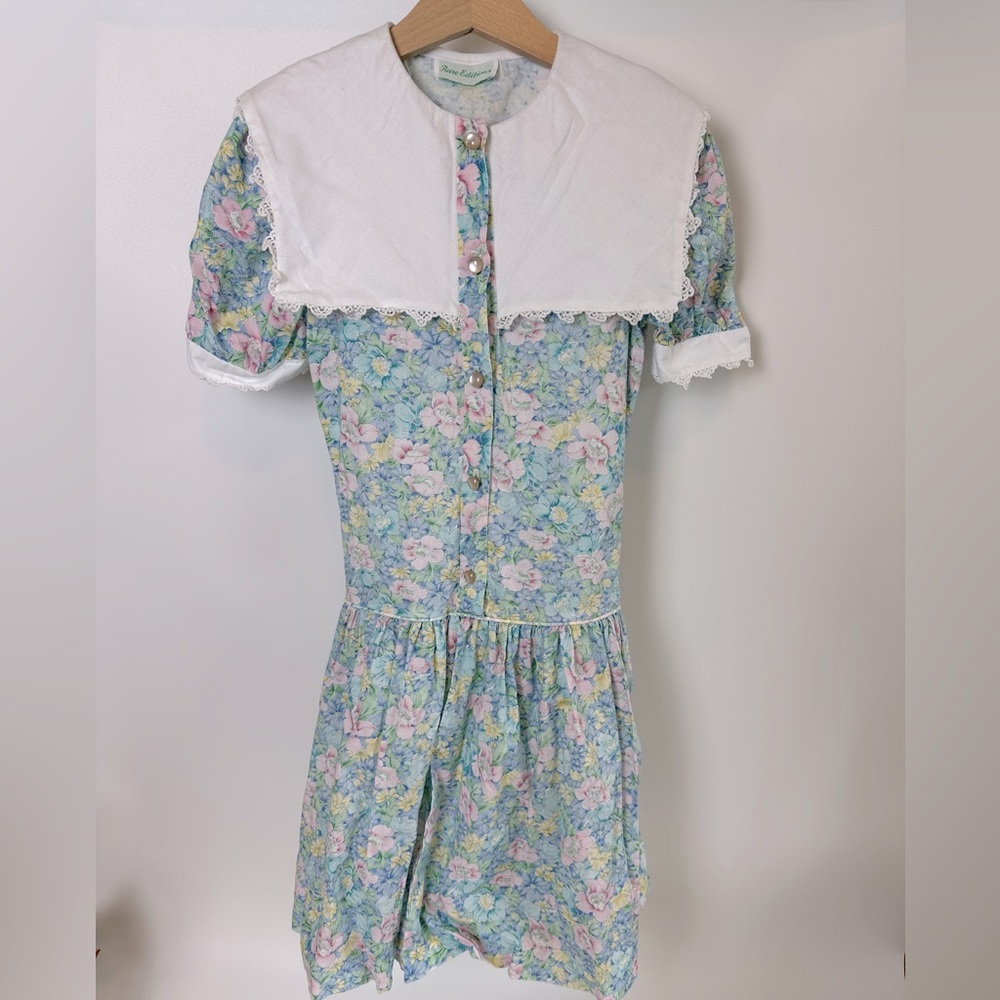 Rare Editions 80s 90s Vintage Floral Lace Spring Dress Sunday‎ Girls